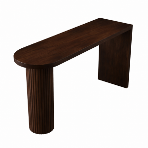 özel flüt ayaklı bar masası dark noce renk 120x45cm 100cm yükseklik 