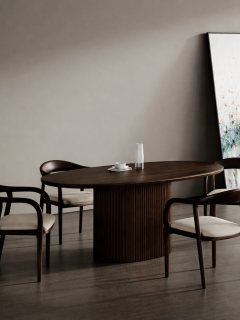 Masif Ahşap Oval Yemek Masası – Flüt Ayaklı Modern Tasarım | Modern & Şık Tasarım Masif Ahşap Oval Yemek Masası – Flüt Ayaklı Modern Tasarım | Modern & Şık Tasarım
