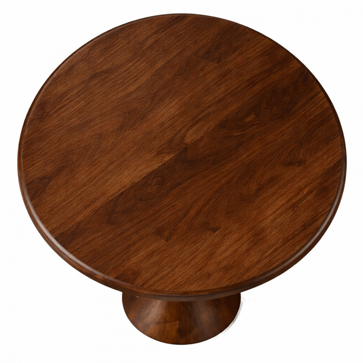 Masif Ahşap Torna Ayaklı Yuvarlak Yemek Masası El Yapımı Modern 100cm