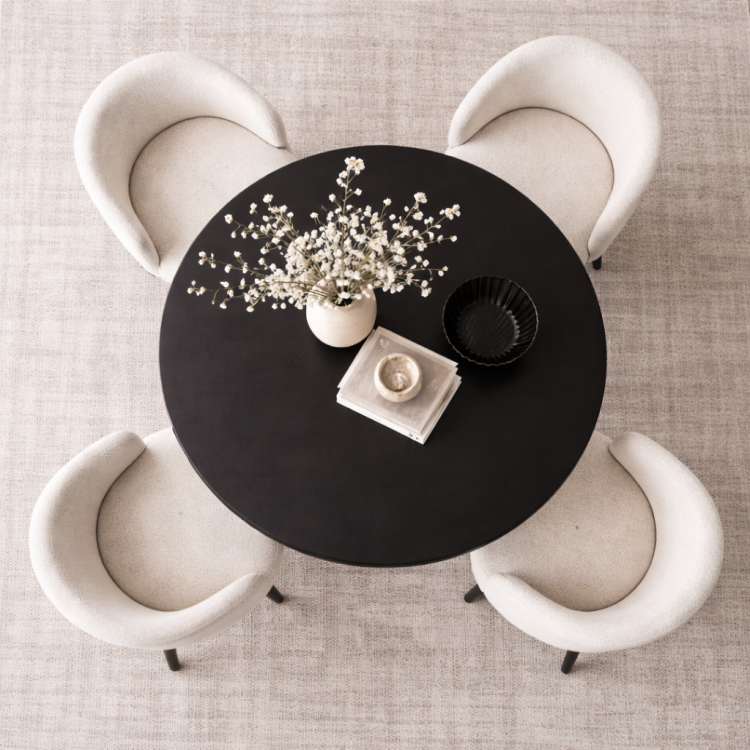 Masif Ahşap Yuvarlak Yemek Masası | Top Ayaklı Özgün Tasarım | Modern & El Yapımı 100cm