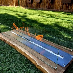 Ultra Mega Boy Doğal Ceviz Masaüstü Bioethanol Şömine Dekoratif Şömine 105cm