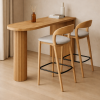 Masif Gürgen Bar Seti | 1 Adet Bar Masası + 2 Adet Ahşap Bar Sandalyesi