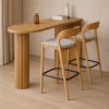 Masif Gürgen Bar Seti | 1 Adet Bar Masası + 2 Adet Ahşap Bar Sandalyesi