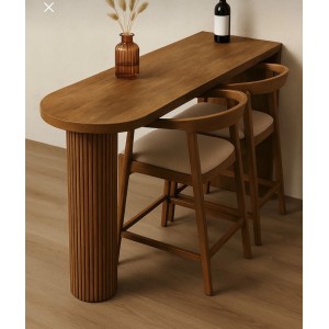 2 adet bar masa ceviz renk 150x40 cm yukseklik 105cm