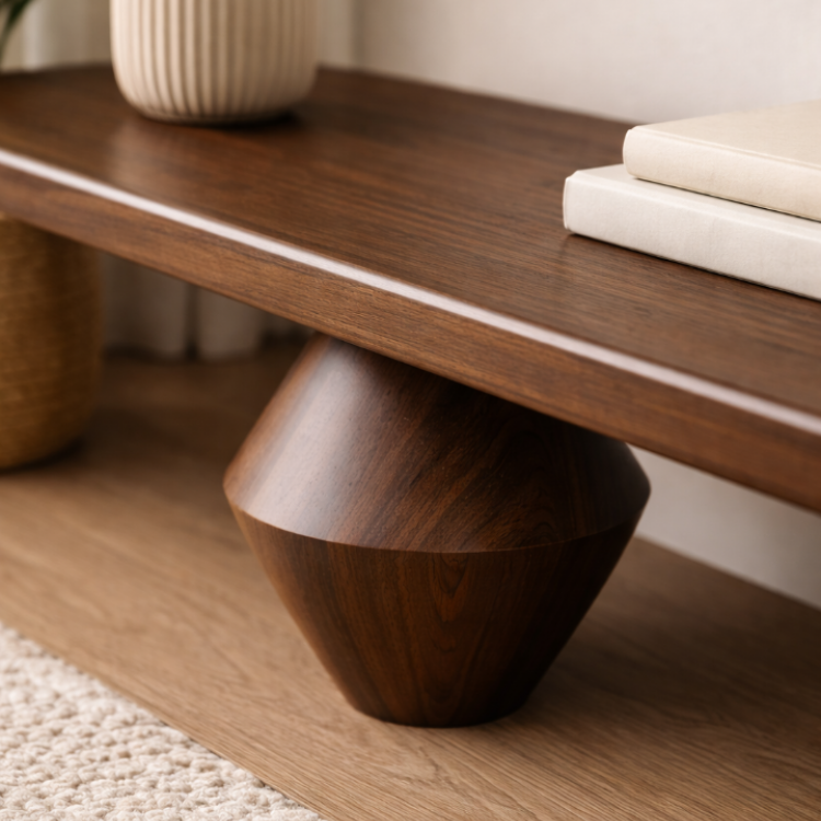 Masif Ahşap TV Ünitesi | Tornalı Ayaklı  |  Modern & Minimal TV Sehpası  | El Yapımı  200cm 