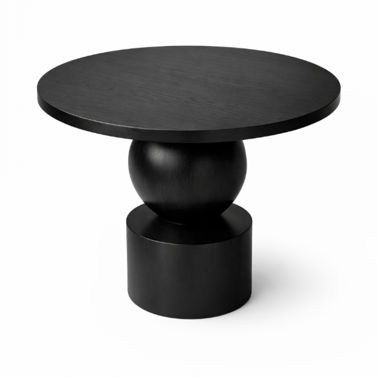 El Yapımı Tornalı Ayaklı Masif Yuvarlak Yemek Masası Modern Tasarım 100cm