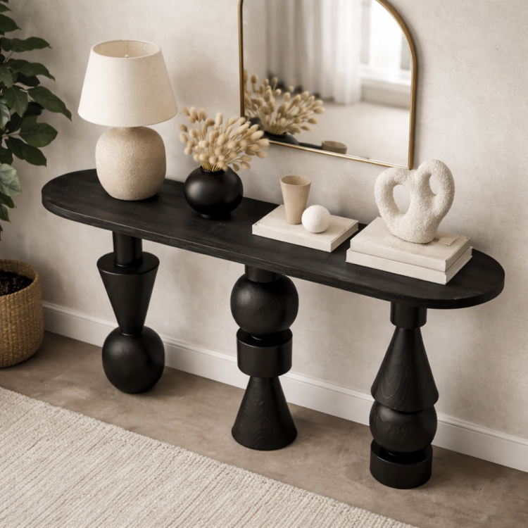 Ayos Ağacı Heykelsi Torna Ayaklı Dresuar – Modern Tasarım Masif Ahşap Konsol Ayos Ağacı Heykelsi Torna Ayaklı Dresuar – Modern Tasarım Masif Ahşap Konsol