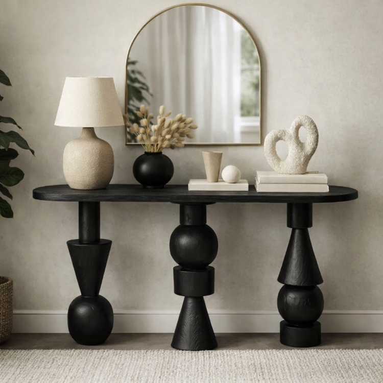 Ayos Ağacı Heykelsi Torna Ayaklı Dresuar – Modern Tasarım Masif Ahşap Konsol Ayos Ağacı Heykelsi Torna Ayaklı Dresuar – Modern Tasarım Masif Ahşap Konsol