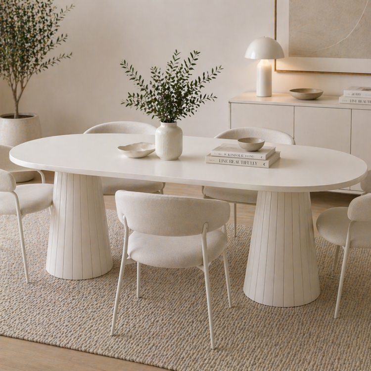 Tamamı Doğal Gürgen Masif Ahşap Yemek Masası 160x90 cm – Oval Modern Tasarım