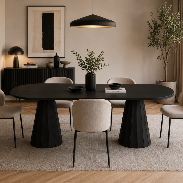 Tamamı Doğal Gürgen Masif Ahşap Yemek Masası 160x90 cm – Oval Modern Tasarım