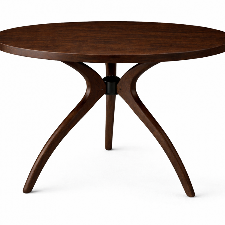 Masif Ahşap Mega Boy 110 cm Yuvarlak Yemek Masası – El Yapımı Estetik Ayaklı