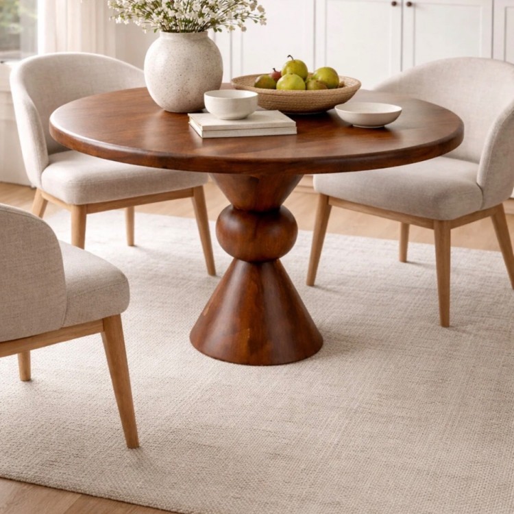 90cm özel masa ceviz renk