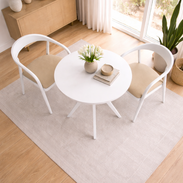 Modern Ahşap 2 Kişilik Masa Sandalye Takımı – Minimal Tasarım