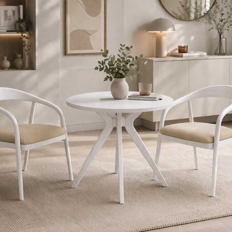 Modern Ahşap 2 Kişilik Masa Sandalye Takımı – Minimal Tasarım