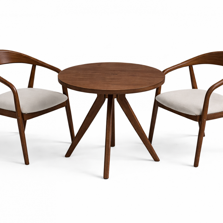 Modern Ahşap 2 Kişilik Masa Sandalye Takımı – Minimal Tasarım