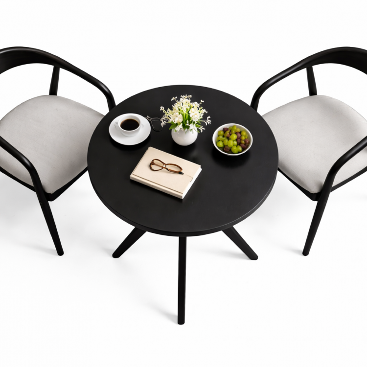 Modern Ahşap 2 Kişilik Masa Sandalye Takımı – Minimal Tasarım