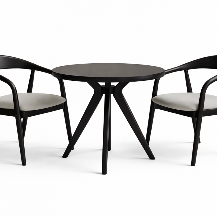 Modern Ahşap 2 Kişilik Masa Sandalye Takımı – Minimal Tasarım