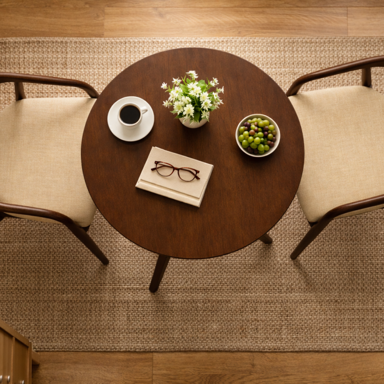 Modern Ahşap 2 Kişilik Masa Sandalye Takımı – Minimal Tasarım