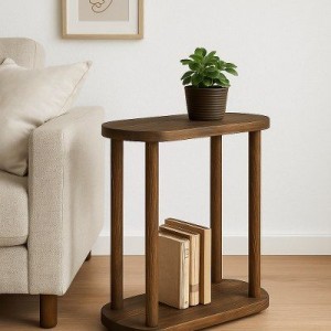 Masif Ahşap C Yan Sehpa – Koltuk Yanı Kullanımına Uygun | TriHOME