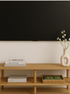 Kayın Masif Ahşap Oval TV Ünitesi -160x38cm – Modern 2 Katlı Raflı Tasarım Masif TV Ünitesi Kayın Masif Ahşap Oval TV Ünitesi -160x38cm – Modern 2 Katlı Raflı Tasarım Masif TV Ünitesi