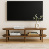 Kayın Masif Ahşap Oval TV Ünitesi -160x38cm – Modern 2 Katlı Raflı Tasarım Masif TV Ünitesi Kayın Masif Ahşap Oval TV Ünitesi -160x38cm – Modern 2 Katlı Raflı Tasarım Masif TV Ünitesi