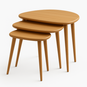 A+ Kayın Maif Ahşap Masif Doğal Ahşap Zigon Sehpa 3'lü Set, Modern Masif Yan Sehpa A+ Kayın Maif Ahşap Masif Doğal Ahşap Zigon Sehpa 3'lü Set, Modern Masif Yan Sehpa