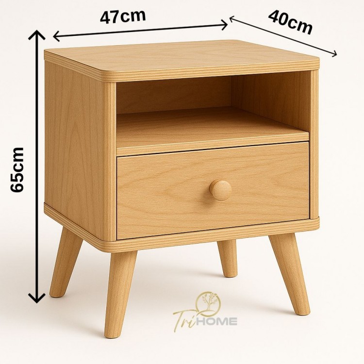 Doğal Huş Kontraplak El Yapımı Komodin – Minimalist & Modern Tasarım Çekmece Ve Raflı Doğal Huş Kontraplak El Yapımı Komodin – Minimalist & Modern Tasarım Çekmece Ve Raflı