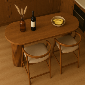 Masif Kayın Ağacı Modern Flüt Ayaklı Oval Bar Masası-Yemek Masası – Ahşap Yüksek Masa (Sadece Masa) Masif Kayın Ağacı Modern Flüt Ayaklı Oval Bar Masası-Yemek Masası – Ahşap Yüksek Masa (Sadece Masa)