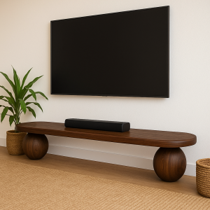 "Modern Noce TV Sehpası – Masif Kayın, El Yapımı Minimal Stil "Yuvarlak Ayaklı TV Ünitesi "Modern Noce TV Sehpası – Masif Kayın, El Yapımı Minimal Stil "Yuvarlak Ayaklı TV Ünitesi