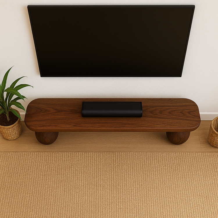 "Modern Noce TV Sehpası – Masif Kayın, El Yapımı Minimal Stil "Yuvarlak Ayaklı TV Ünitesi "Modern Noce TV Sehpası – Masif Kayın, El Yapımı Minimal Stil "Yuvarlak Ayaklı TV Ünitesi