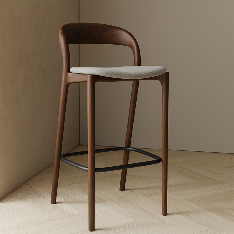 Masif Ceviz Lüx Bar Taburesi – Modern & Ergonomik Tasarım Minimalist ve Zarif Masif Ceviz Lüx Bar Taburesi – Modern & Ergonomik Tasarım Minimalist ve Zarif