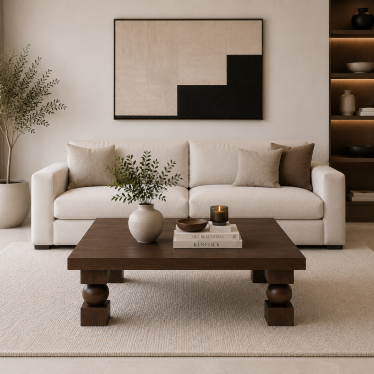 Doğal Masif Ahşap Orta Sehpa 100x100 cm – Heykelsi Küp Top Ayaklı Modern Salon Sehpası Kare Orta Sehpa Doğal Masif Ahşap Orta Sehpa 100x100 cm – Heykelsi Küp Top Ayaklı Modern Salon Sehpası Kare Orta Sehpa