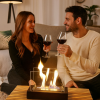 Minimalist Bioethanol Masaüstü Şömine – Ceviz Ahşap Dekoratif & Hediyelik