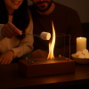 Minimalist Bioethanol Masaüstü Şömine – Ceviz Ahşap Dekoratif & Hediyelik