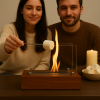 Minimalist Bioethanol Masaüstü Şömine – Ceviz Ahşap Dekoratif & Hediyelik