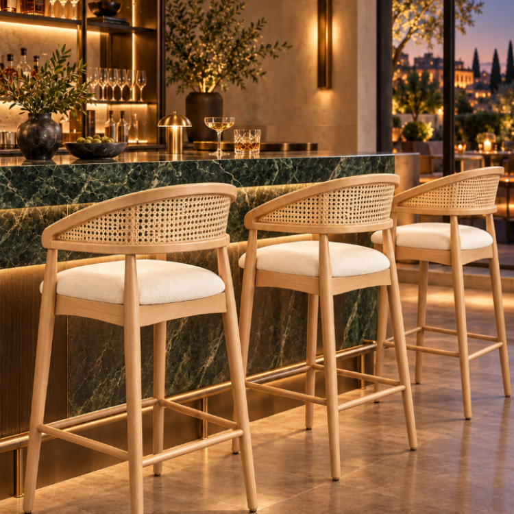 Hasırlı Kollu Masif Gürgen Bar Sandalyesi – Modern ve Ergonomik Tasarım Hasırlı Kollu Masif Gürgen Bar Sandalyesi – Modern ve Ergonomik Tasarım
