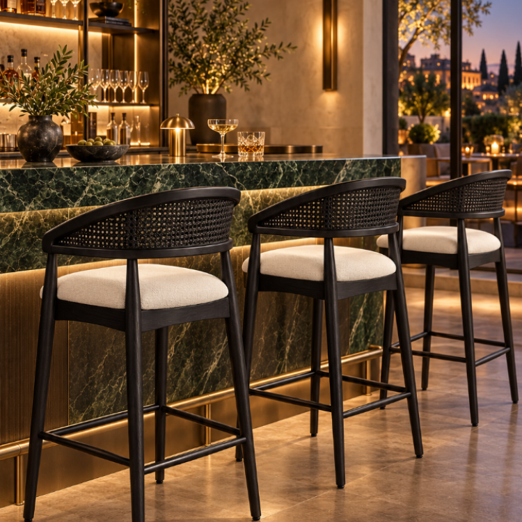 Hasırlı Kollu Masif Gürgen Bar Sandalyesi – Modern ve Ergonomik Tasarım Hasırlı Kollu Masif Gürgen Bar Sandalyesi – Modern ve Ergonomik Tasarım