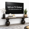 160cm tv ünitesi 2’li yan sehpa (ust tablalar oval) koyu ceviz 160cm tv ünitesi 2’li yan sehpa (ust tablalar oval) koyu ceviz