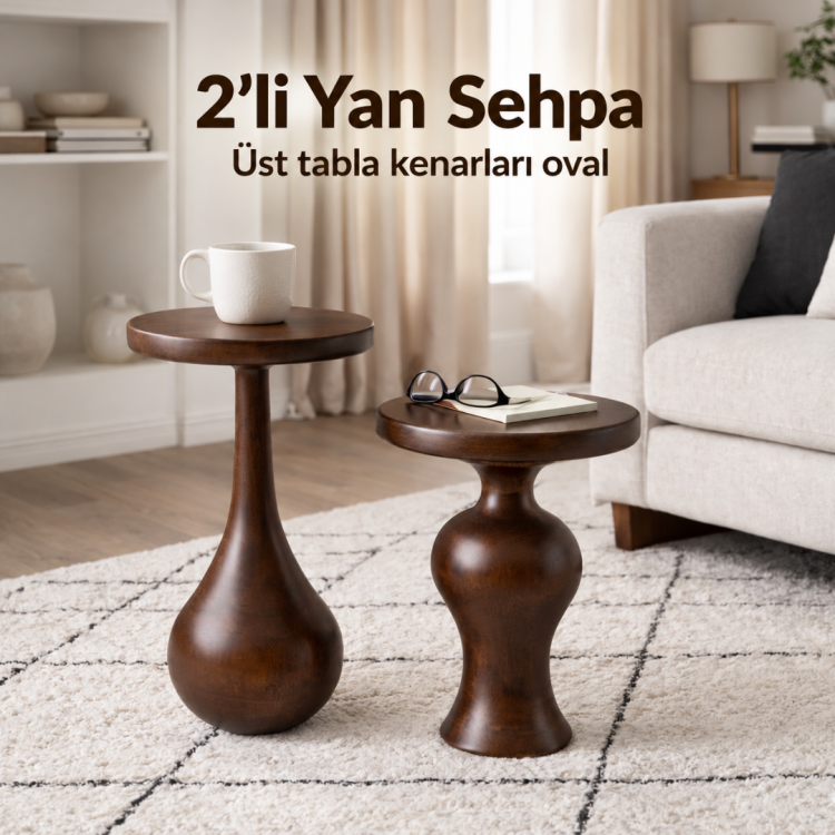 160cm tv ünitesi 2’li yan sehpa (ust tablalar oval) koyu ceviz 160cm tv ünitesi 2’li yan sehpa (ust tablalar oval) koyu ceviz