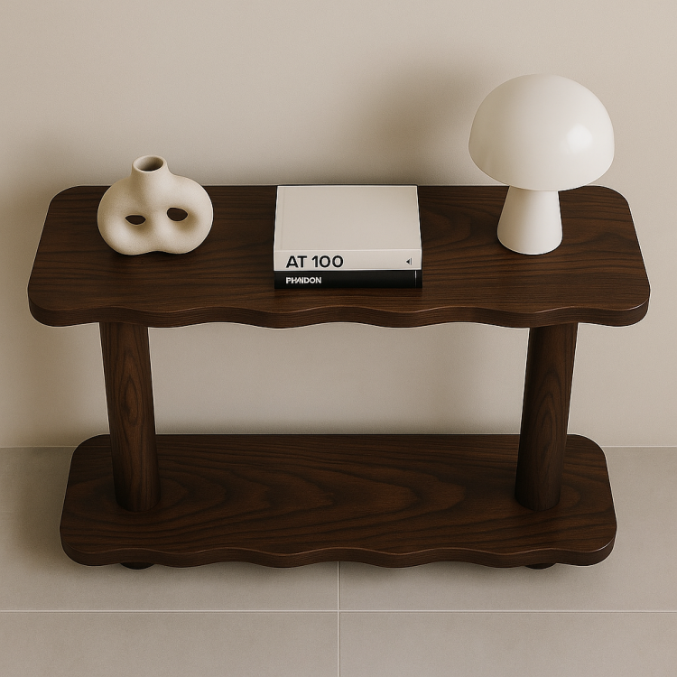 Masif Ahşap 2 Katlı Dekoratif Dresuar Konsol Lux Modern Minimal 2 Katlı
