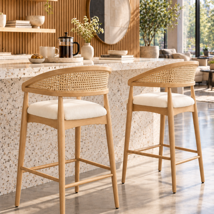 Hasırlı Kollu Masif Gürgen Bar Sandalyesi – Modern ve Ergonomik Tasarım Hasırlı Kollu Masif Gürgen Bar Sandalyesi – Modern ve Ergonomik Tasarım