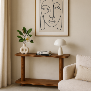 Masif Ahşap 2 Katlı Dekoratif Dresuar Konsol Lux Modern Minimal 2 Katlı