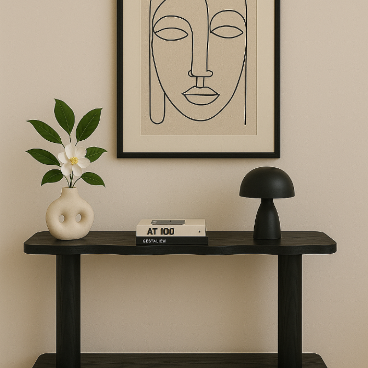 Masif Ahşap 2 Katlı Dekoratif Dresuar Konsol Lux Modern Minimal 2 Katlı