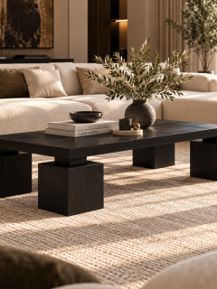 Block 4 Küp Ayaklı Masif Ahşap Orta Sehpa – 140x65 cm Modern Dikdörtgen Tasarım Block 4 Küp Ayaklı Masif Ahşap Orta Sehpa – 140x65 cm Modern Dikdörtgen Tasarım