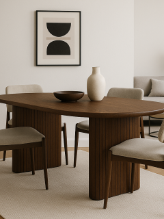 Masif Kayın Ağacından Oval Modern Yemek Masası – 180×80×75 cm Masif Kayın Ağacından Oval Modern Yemek Masası – 180×80×75 cm
