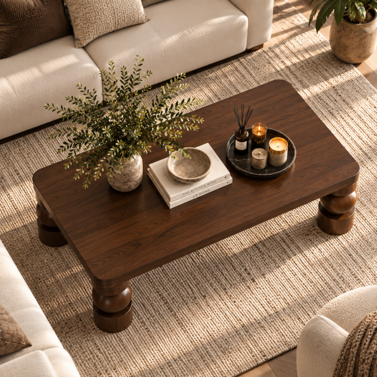 Masif Gürgen Ahşap Orta Sehpa – Özel Torna Top Ayaklı Modern Lüks Tasarım 120x60 cm Masif Gürgen Ahşap Orta Sehpa – Özel Torna Top Ayaklı Modern Lüks Tasarım 120x60 cm