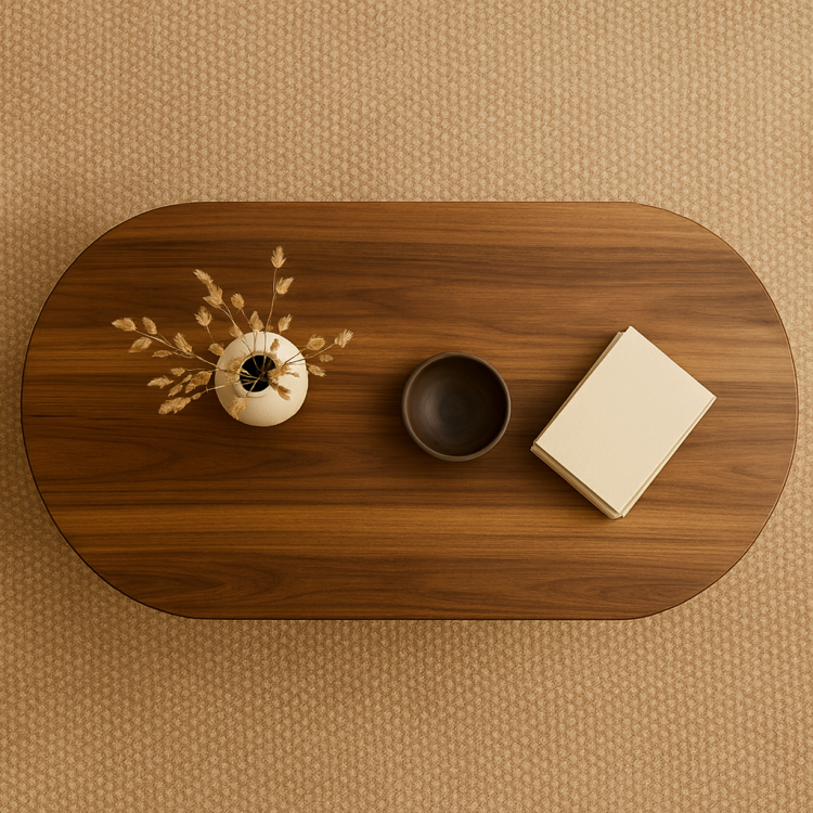 Doğal Kayın Masif Oval Orta Sehpa 120x55 – Modern Ceviz Renk, Şık Dekoratif Tasarım Doğal Kayın Masif Oval Orta Sehpa 120x55 – Modern Ceviz Renk, Şık Dekoratif Tasarım