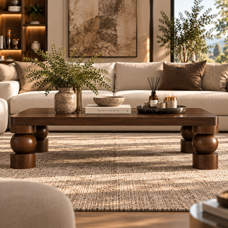 Masif Gürgen Ahşap Orta Sehpa – Özel Torna Top Ayaklı Modern Lüks Tasarım 120x60 cm Masif Gürgen Ahşap Orta Sehpa – Özel Torna Top Ayaklı Modern Lüks Tasarım 120x60 cm