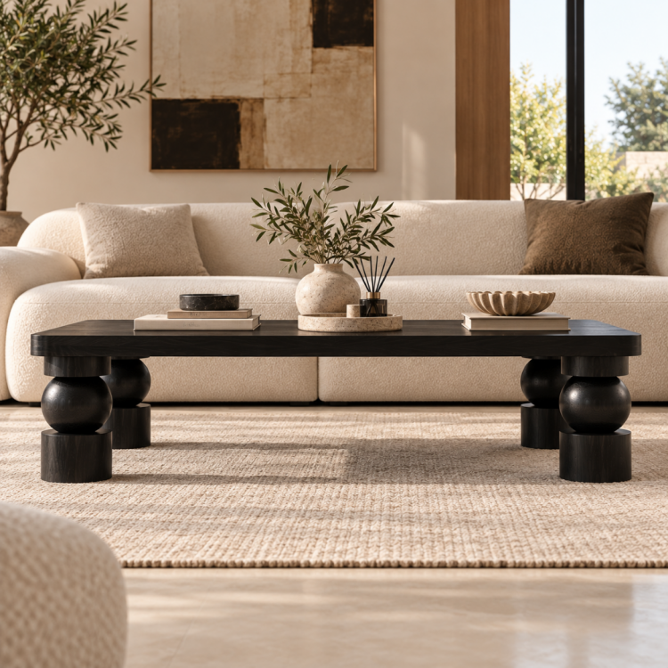 Masif Gürgen Ahşap Orta Sehpa – Özel Torna Top Ayaklı Modern Lüks Tasarım 120x60 cm Masif Gürgen Ahşap Orta Sehpa – Özel Torna Top Ayaklı Modern Lüks Tasarım 120x60 cm