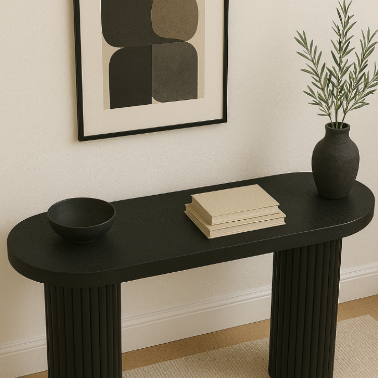 Doğal Kayın Masif Ahşap Dresuar - Oval Formlu Fitil Ayaklı Konsol Doğal Kayın Masif Ahşap Dresuar - Oval Formlu Fitil Ayaklı Konsol